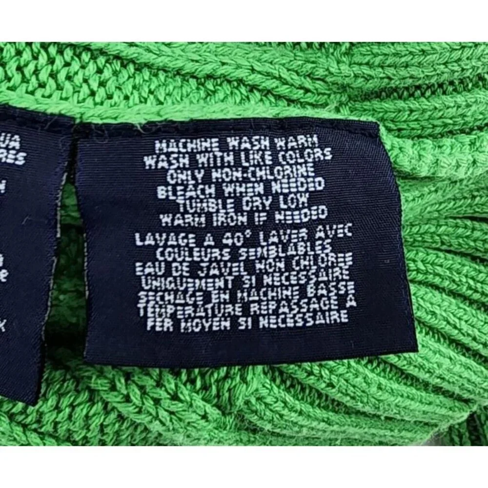 Ralph Lauren Kids‎ Long Sleeve Cable Knit Pullover Sweater Green/Pink Pony 3/3T